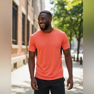 Under Armour HeatGear Compression Tee Small NWT | Orange Ventilated Power Fit